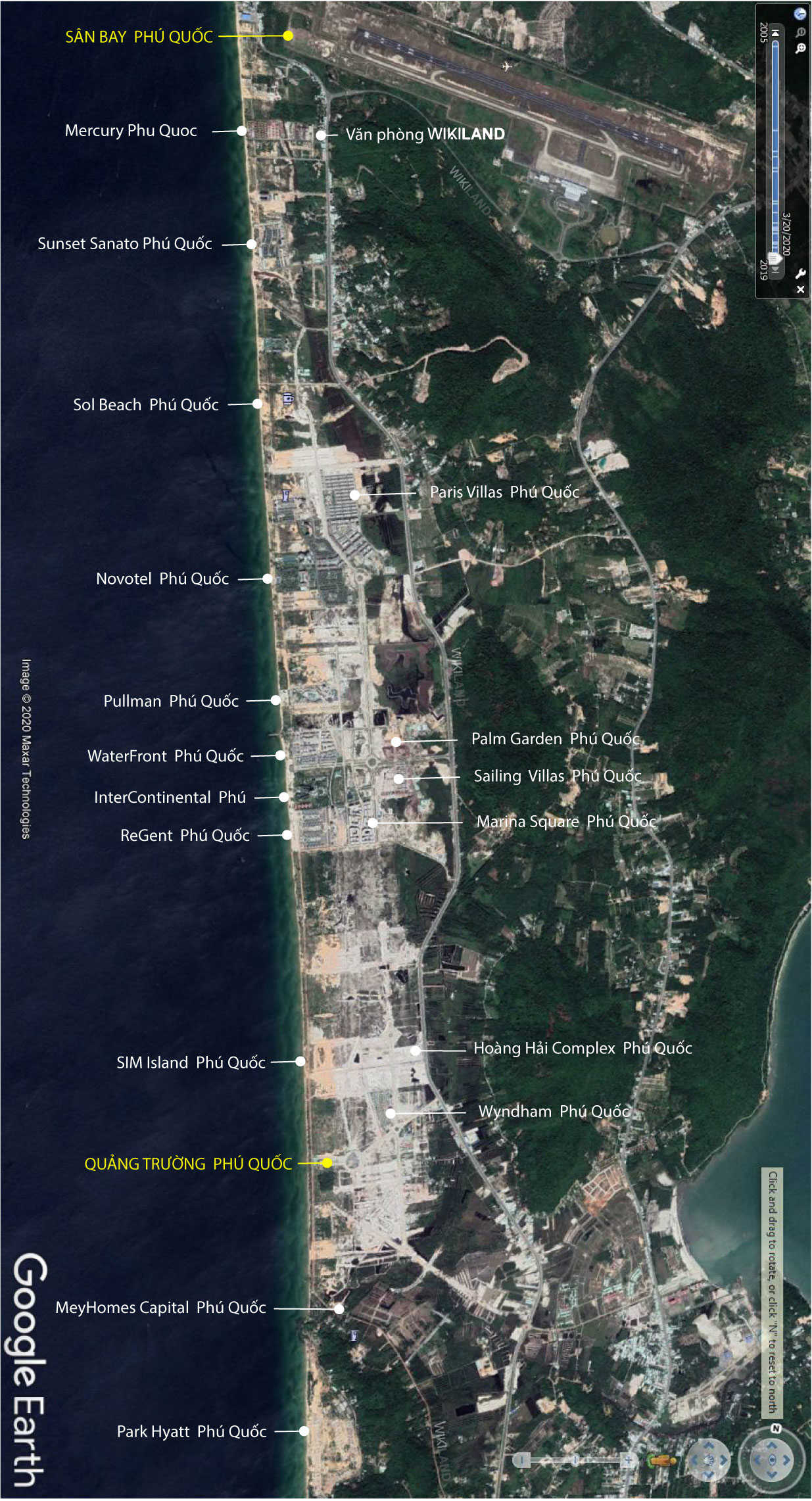 Bản đồ vệ tinh Bãi Trường, Phú Quốc Cập nhật 16/11/2019