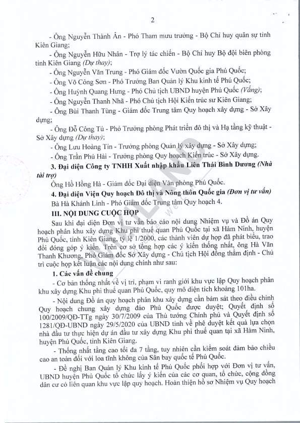 Thông báo số 2182TB-SXD - Quy hoạch khu phi thuế quan Phú Quốc - Page2
