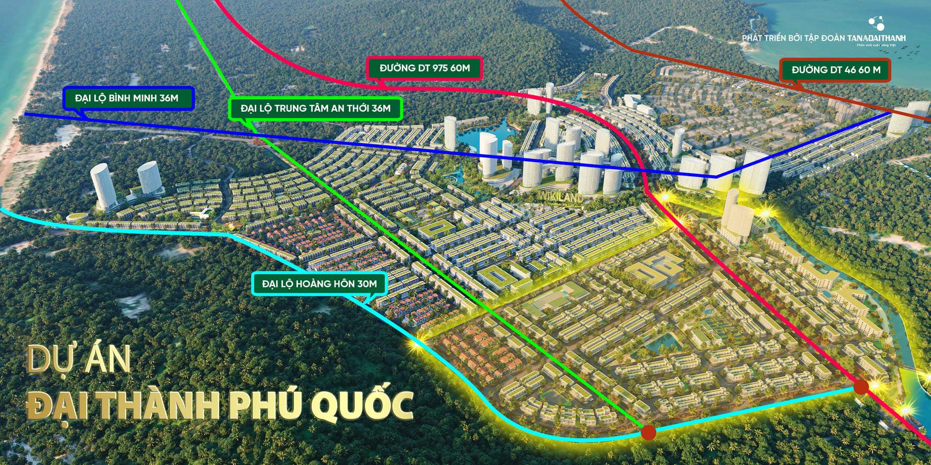 Những tuyến đường huyết mạch chảy qua dự án Đại Thành Phú Quốc