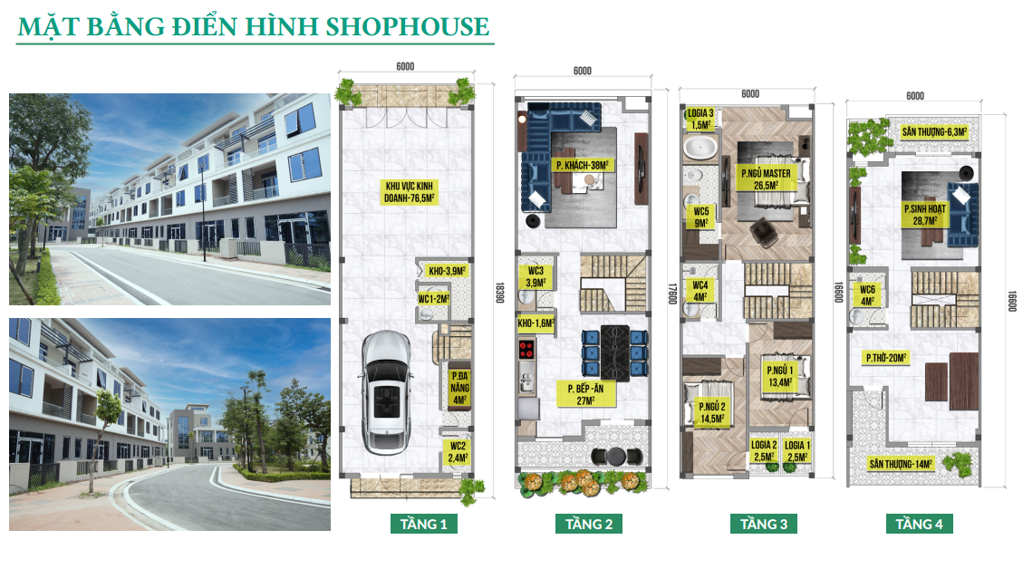 mặt bằng shophouse Lan Viên Villas