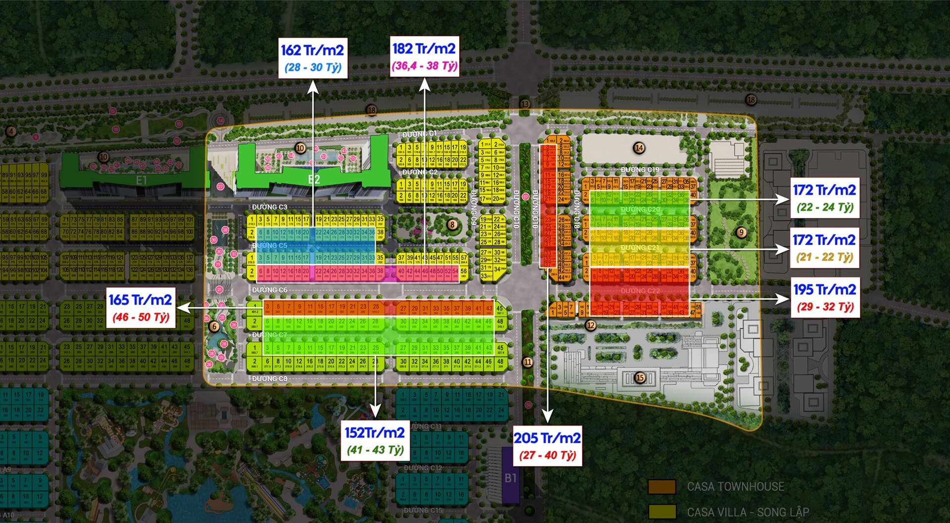 Giá bán thấp tầng Blanca City Giai đoạn 1