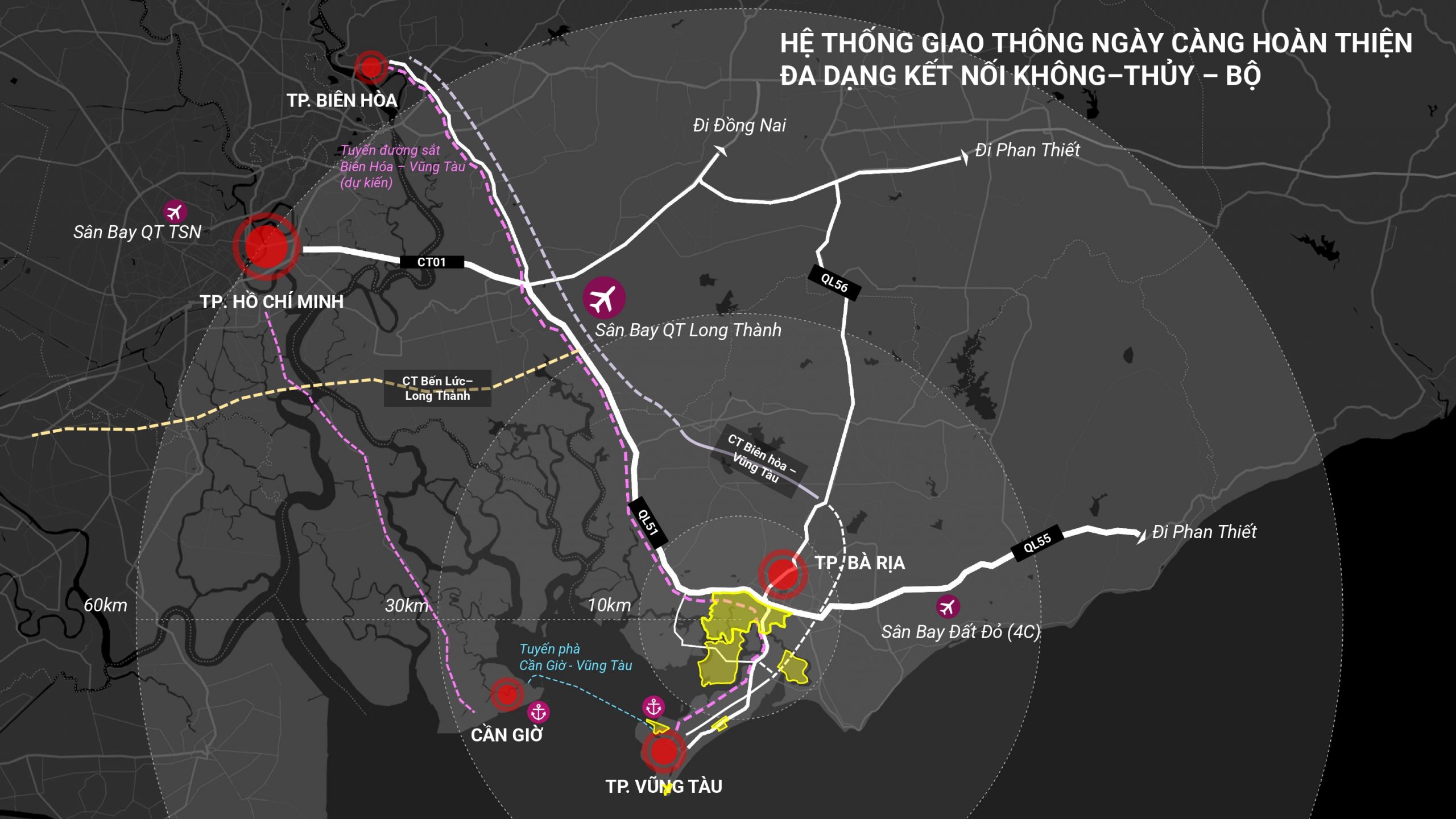 Kết nối giao thống từ dự án Blanca City Vũng Tàu