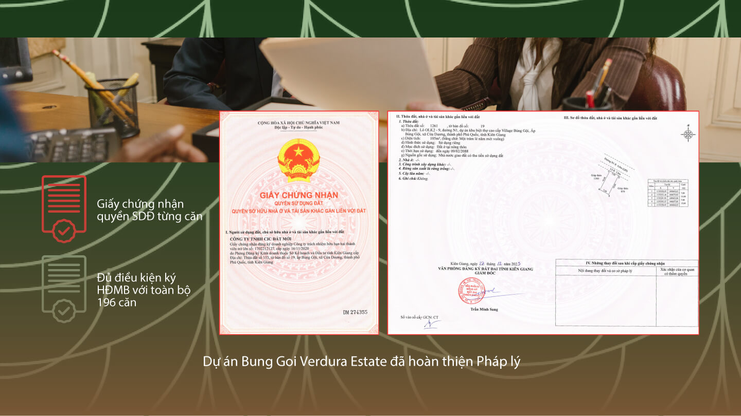 Pháp lý - Búng Gội Verdura Estate