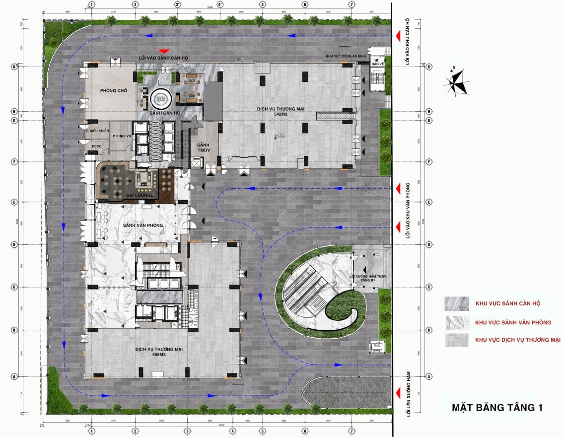 Mặt bằng tầng 1 căn hộ Epic Tower
