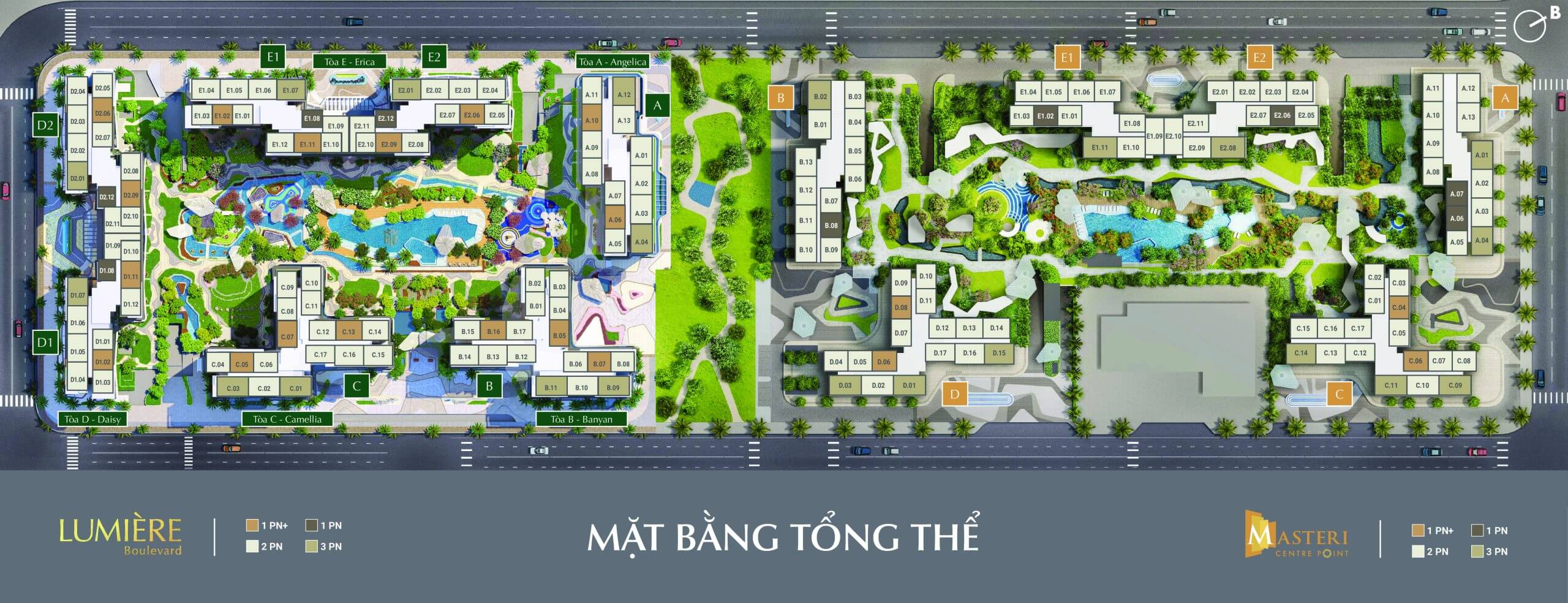 Mặt bằng tổng thể Masteri Centre Point Lumiere Boulevard