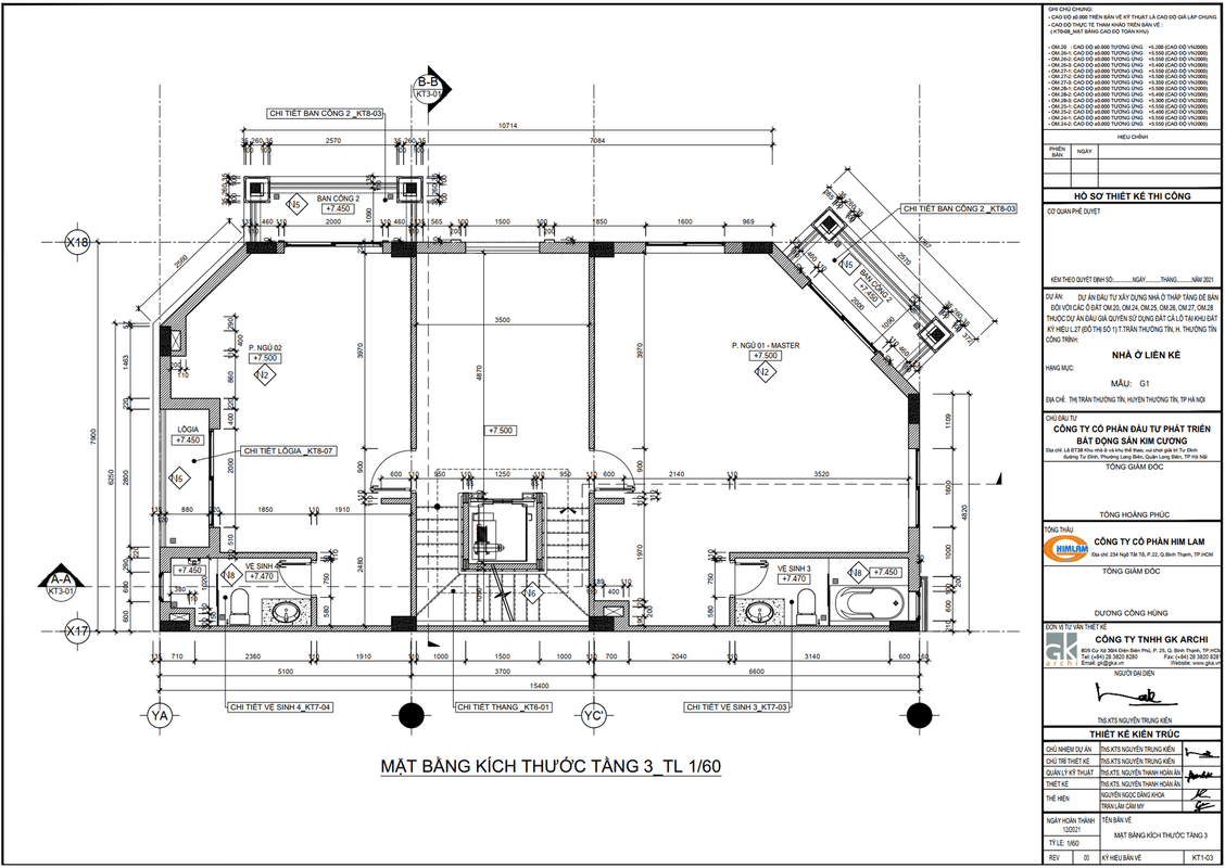 mặt bằng shophouse Him Lam Thường Tín tầng 3