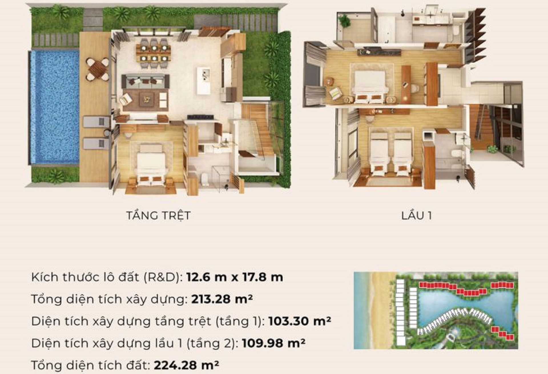 Biệt thự Elite Emerald Type D1 Code T Movenpick Phu Quoc