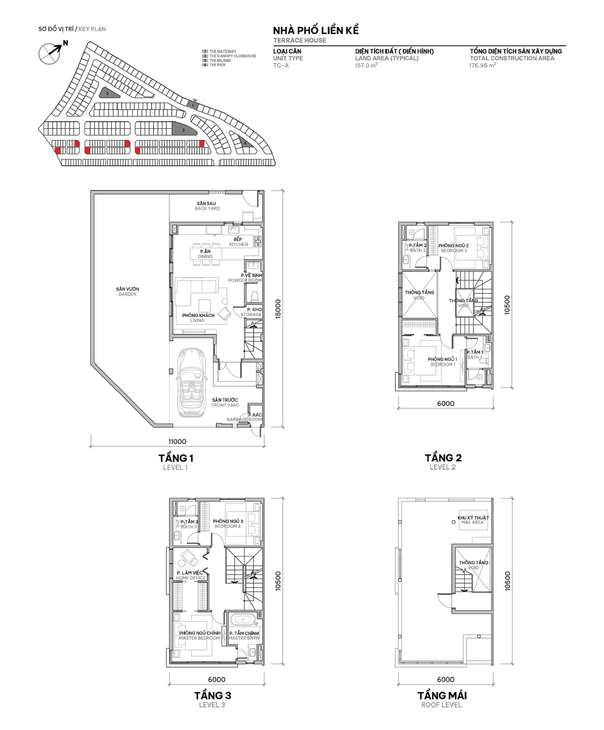 Layout thiet ke nha pho lien ke 157m2 The Orchard Sycamore Binh Duong