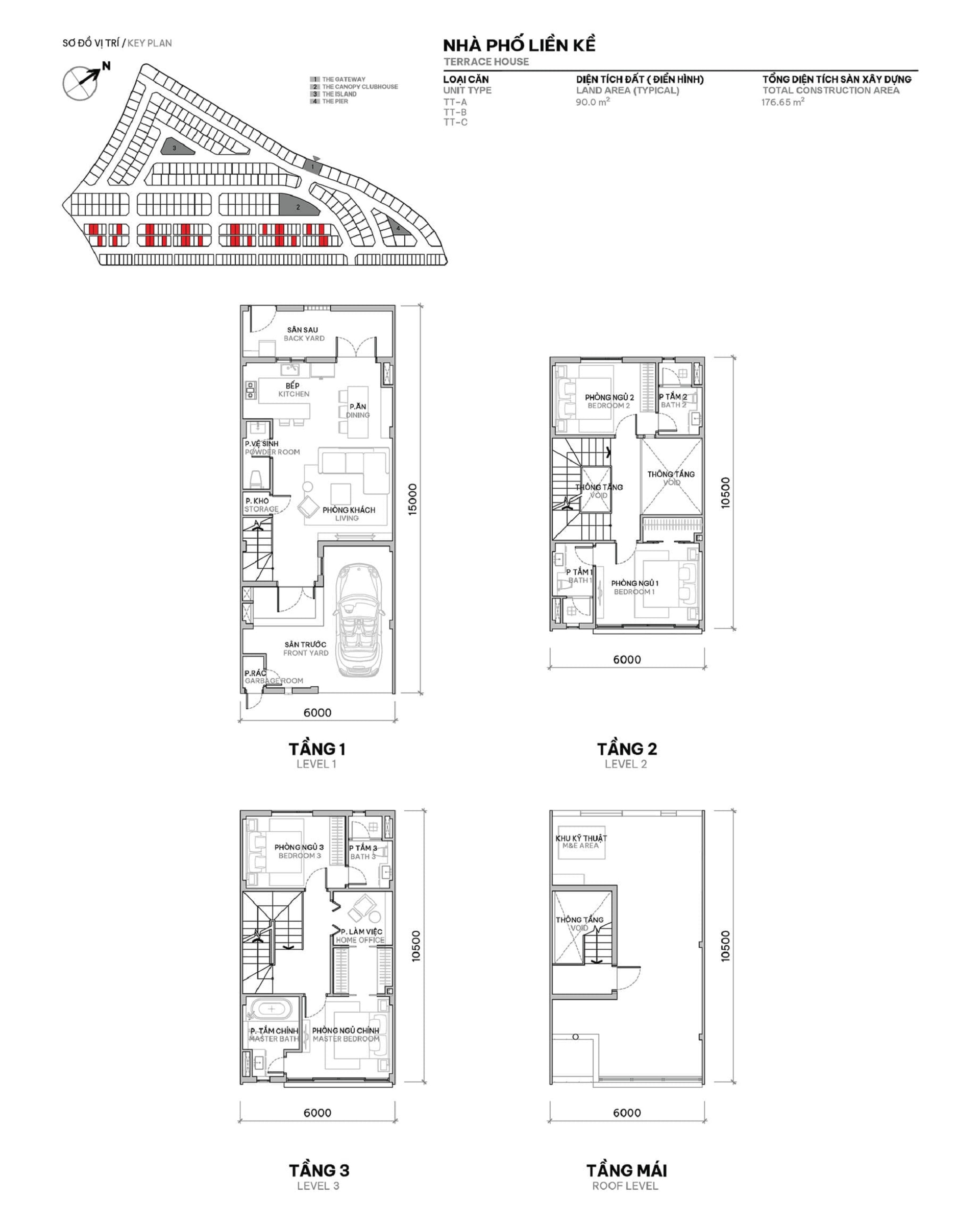 Layout thiet ke nha pho lien ke 90m2 The Orchard Sycamore Binh Duong