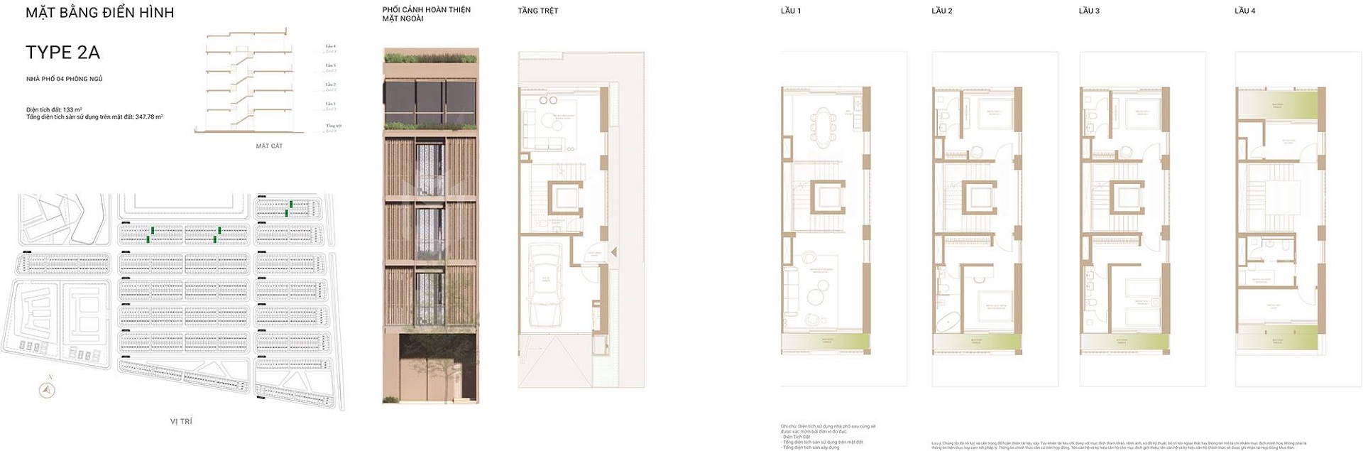 Layout thiết kế nhà phố Soho Type 2A The Gobal City