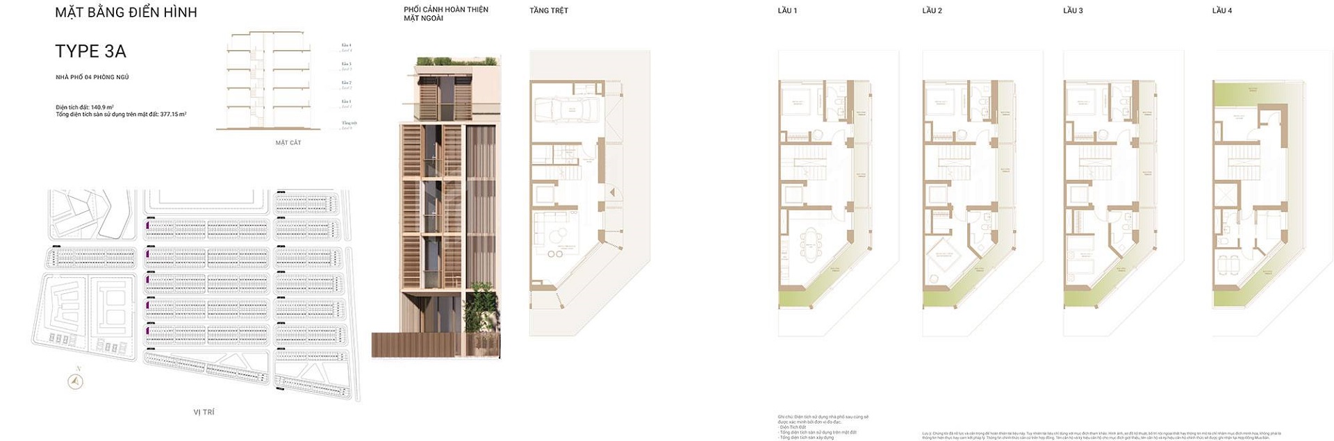 Layout thiết kế nhà phố Soho Type 3A The Gobal City