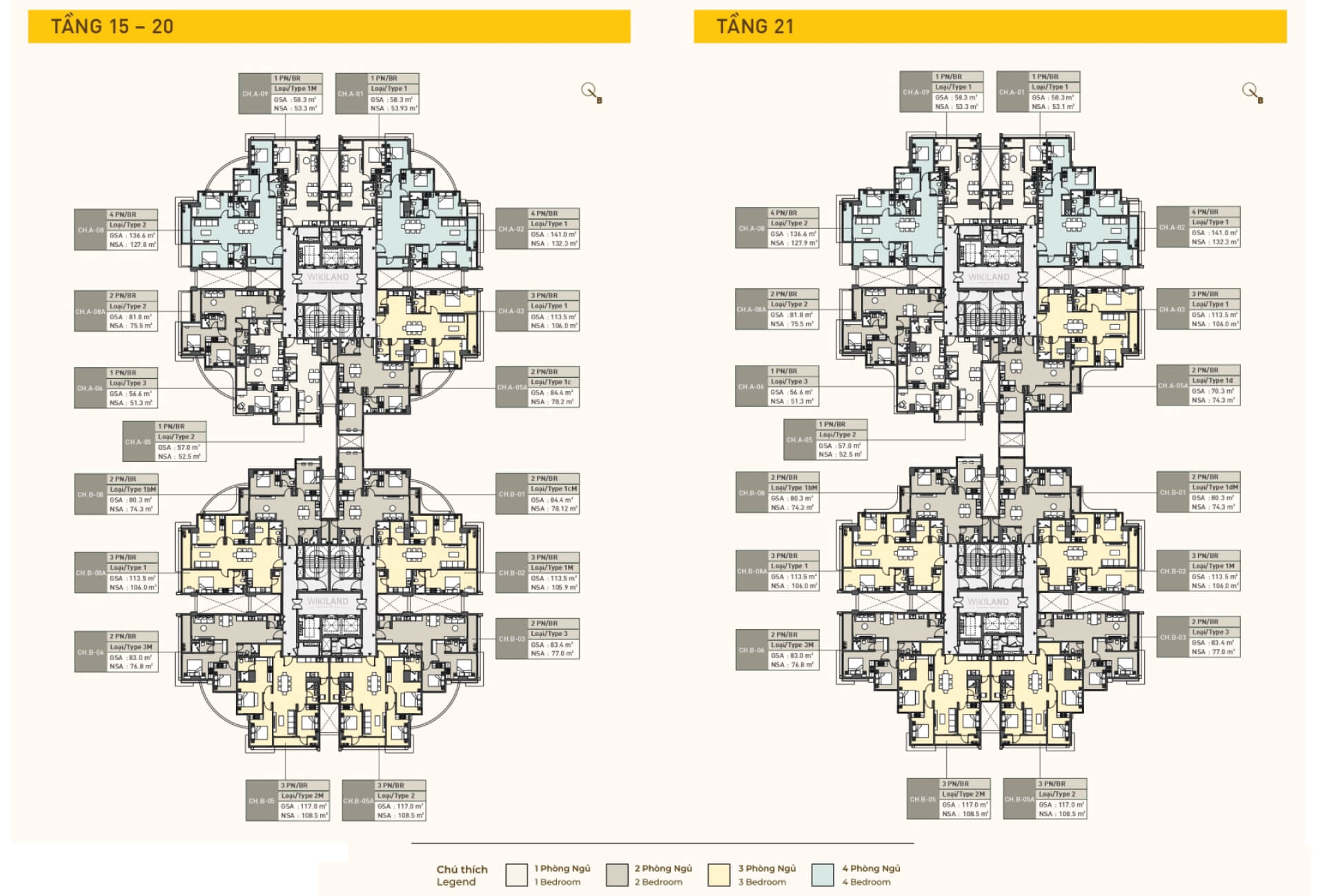 Mặt bằng tầng 15 - 21 _ MasteriGrandView_The Global City