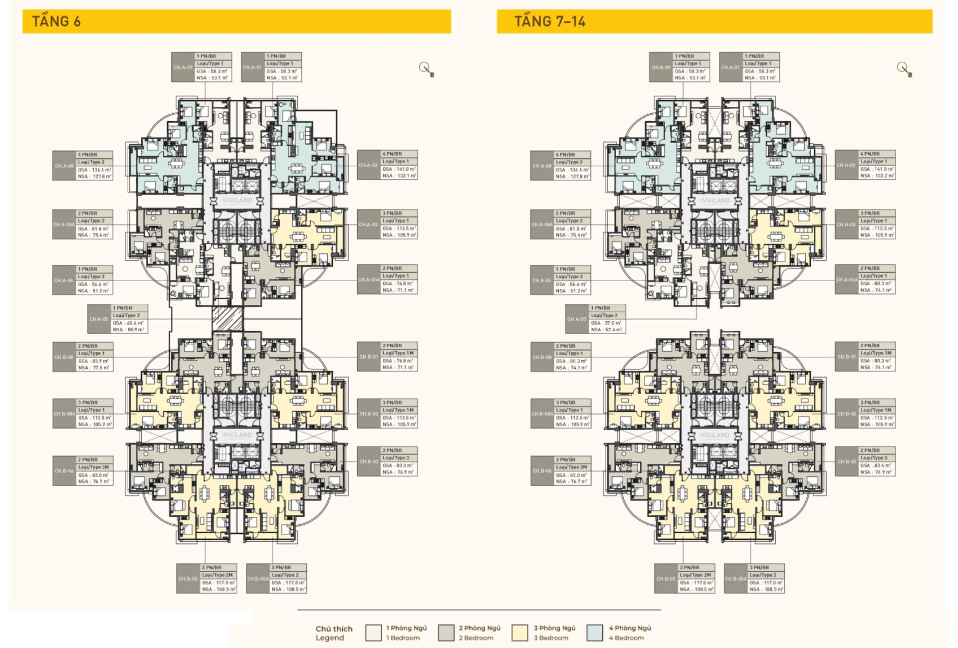 Mặt bằng tầng 6 - 14 _ MasteriGrandView_The Global City