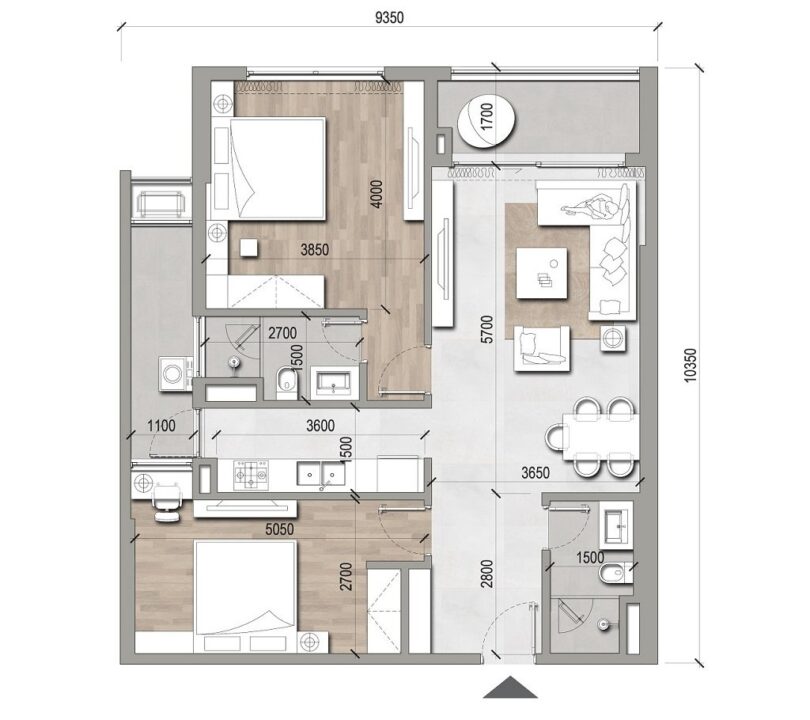 Căn 2pn 84m2 hanoi melody residences