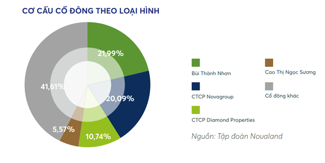 Cơ cấu cổ đông Novaland tính đến 31/12/2020. Nguồn: BCTN 2020 