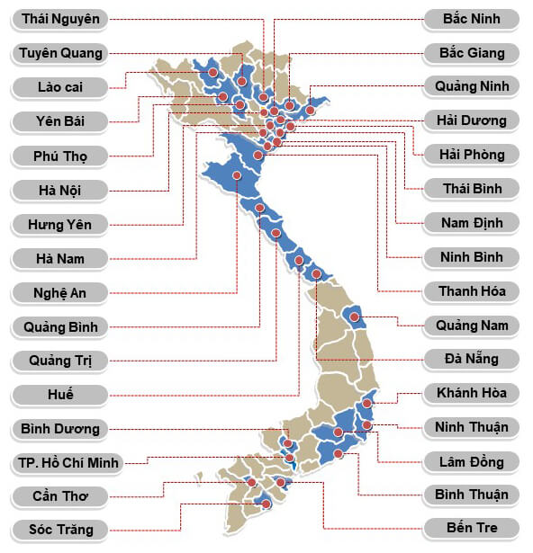 Phạm vi hoạt động Tổng Công ty Xây dựng Bạch Đằng