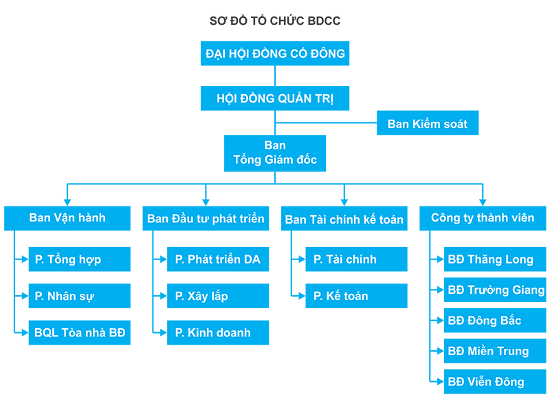 Sơ đồ tổ chức Tổng Công ty Xây dựng Bạch Đằng