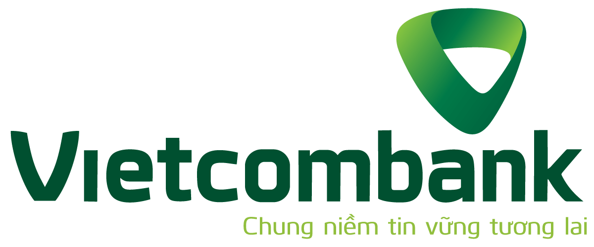 Logo Ngân hàng Thương Mại Cổ Phần Ngoại thương Việt Nam Vietcombank kèm slogan